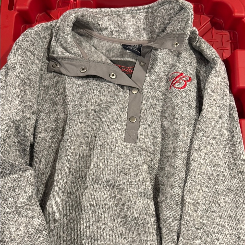 Gray Button-Up Budweiser Women's Sweater